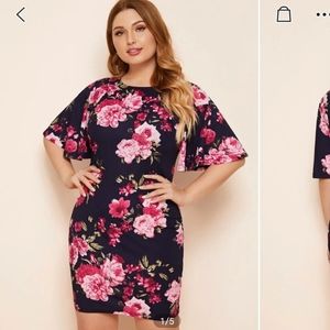 Flutter Sleeve Floral Dress